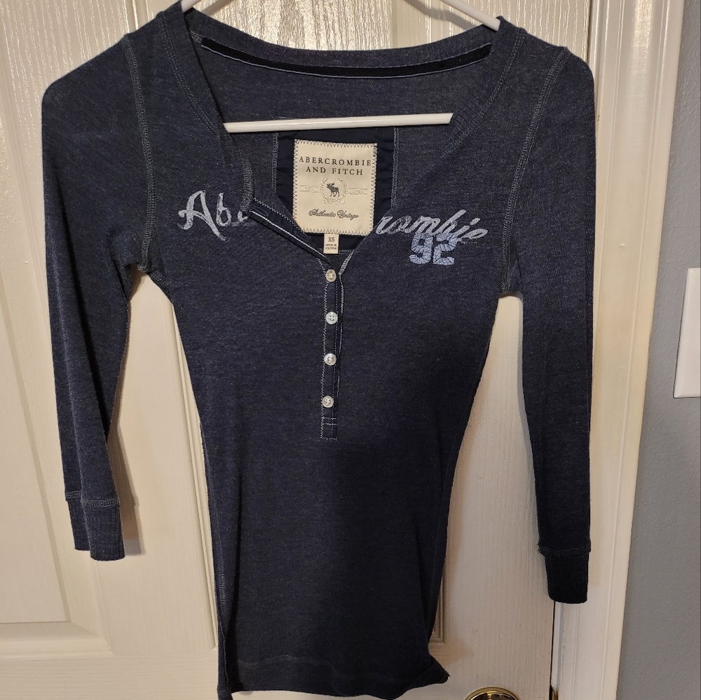Abercrombie half button down shirt